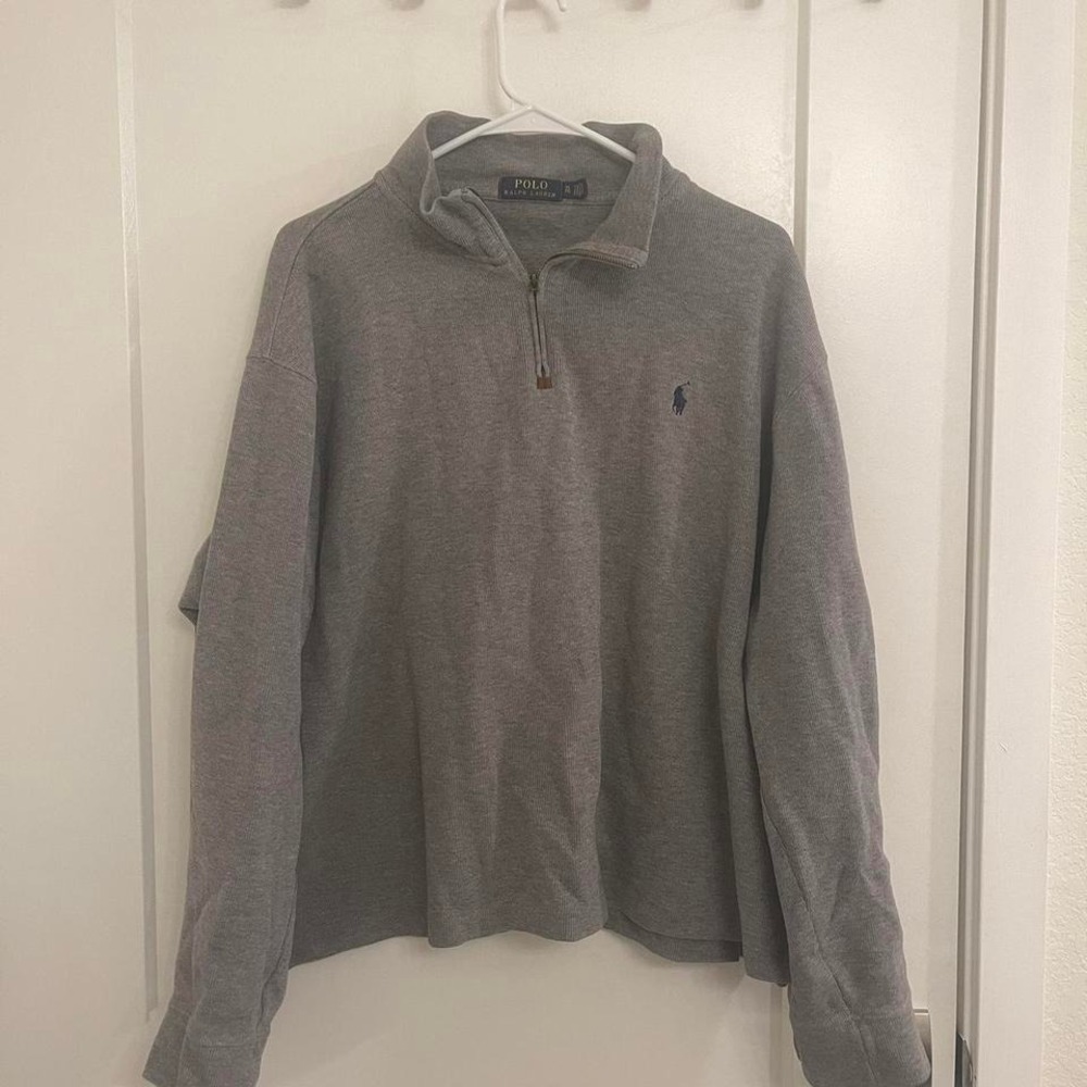 Preppy Quarter Zip Classic Gray Minimalist Polo Ralph Lauren